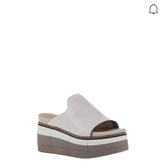 Naked Feet Shoes - NAKED FEET Flow Wedge Slide Sandal In Mist Leather